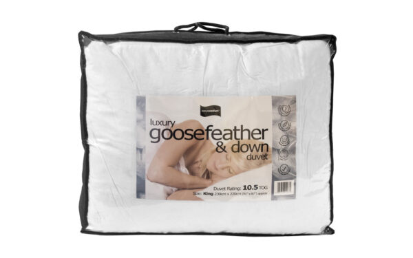 Luxury 10.5 Tog Hungarian Goosefeather and Down Duvet, Double