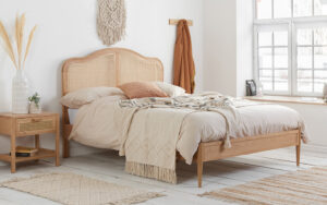 Birlea Leonie Wooden Rattan Bed Frame, Superking, Oak