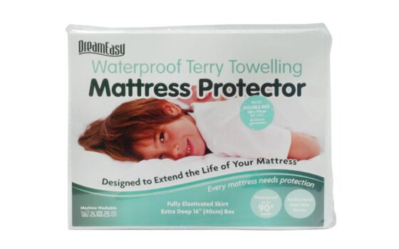 Dreameasy Waterproof Terry Mattress Protector, Superking