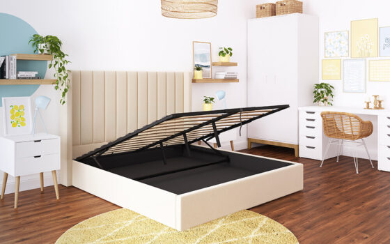 Novo Victoria Fabric Ottoman Bed Frame, Superking