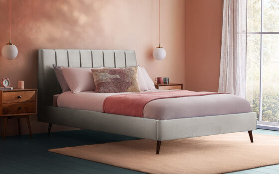 Silentnight Octavia Upholstered Bed Frame, Superking, Dusky Pink